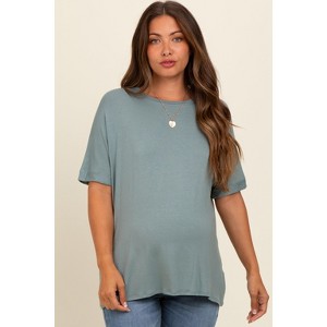 Pinkblush Light Olive Relaxed Fit Maternity T-Shirt - 1 of 3