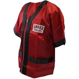 Amber Fight Gear Satin Cornerman Jacket – Durable, Stylish Support Gear with Ample Pockets & Tailored Fit for Boxing - 1 of 3