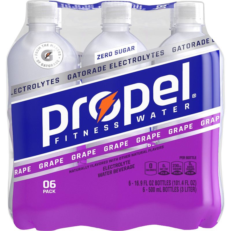 Propel Zero Grape Nutrient Enhanced Water - 6pk/16.9 fl oz Bottles, 3 of 9