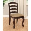 Simple Relax Set of 2 Upholstered Dining Chairs with Ladder Backrest in Dark Walnut and Tan - 2 of 4