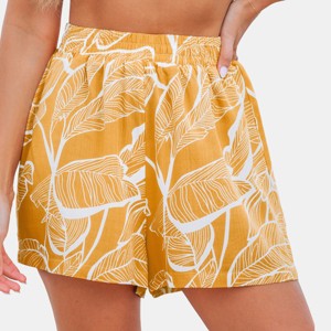 Women's Tropical Leaf Print Beach Cover-UpShorts - Cupshe - 1 of 4