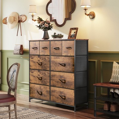 Fabric Dresser 10 Drawers, Storage Tower with Fabric Bins