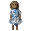 Doll Clothes Superstore Blue Flowers Dress Compatible With 18 Inch Girl Dolls Like American Girl Our Generation My Life Dolls - 2 of 4