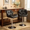 QingMoon Modern Tufted Bar Stools Set of 2, Adjustable Height Hydraulic Counter Height Chairs with footrest for Kitchens Island - 2 of 4