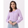 INSPIRE CHIC Women's Swiss Dots Peter Pan Collar Long Sleeve Button Down Shirt - 2 of 4