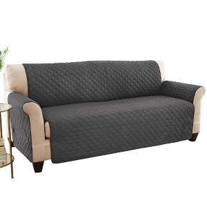 Collections Etc Ultra Reversible Furniture Cover Protector Sofa Slate Grey/Silv - 1 of 3