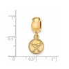Black Bow Jewelry 14k Yellow Gold Plated Sterling Silver Buffalo Sabres NHL Bead Charm - 3 of 4