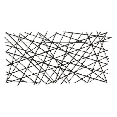 Cheung's Polaris Rectangle Curved Metal Abstract Wall Art - Black 6088BK