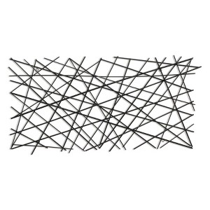 Cheung's Polaris Rectangle Curved Metal Abstract Wall Art - Black 6088BK - 1 of 4