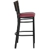 Emma and Oliver Black Decorative Slat Back Metal Restaurant Dining Barstool - 4 of 4