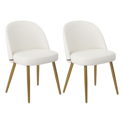 NicBex Dining Chairs Set of 2 Side Chair Upholstered Chair Metal Leg without Armrest, Fabric Accent for Kitchen, Bedroom