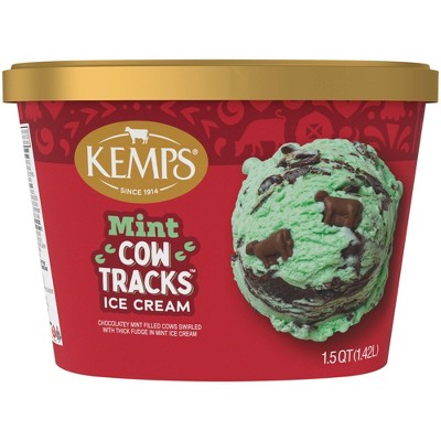 Kemps Mint Cow Tracks Premium Ice Cream - 48oz