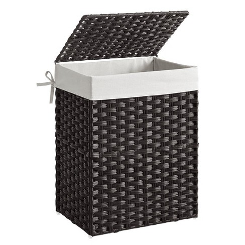 Songmics Handwoven Laundry Hamper, 23.8 Gal (90l) Synthetic Rattan ...