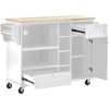 NicBex Mobile Kitchen Island Cart Kitchen Carts on Wheels with Storage on Wheel with 2 Drawers, Cabinet and 6 Open Shelves for Kitchen - 3 of 4