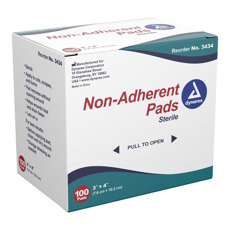 Dynarex Non-Adherent Pads, Sterile Wound Care Bandages, 2 of 5