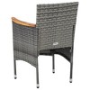 VidaXL Patio Dining Chairs 2 pcs Poly Rattan Gray - 3 of 4