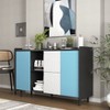 VYNXARIA Modern Kitchen Pantry Storage Cabinet with Glass Doors and Ample Storage - 2 of 4