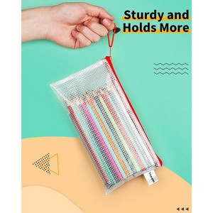 24PCS Pencil Pouches Bulk, 9.3" x 4.7"Mesh Zipper Pouch Pencil Case, 12 Colors Waterproof Small Zipper Pouches - 1 of 4