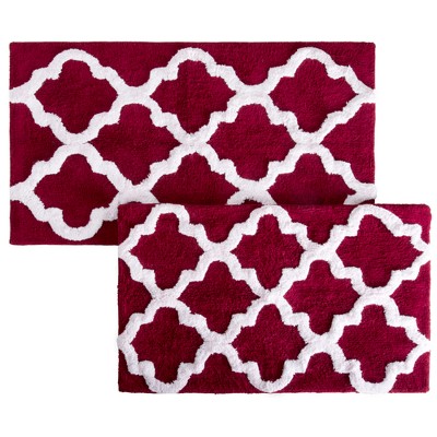 Solid Reversible Long Bath Rug Burgundy - Yorkshire Home : Target