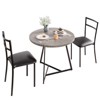 Dining Table Set for 2, Tabletop with Strong Metal Frame and Chairs with Seat & Backrest - 4 of 4