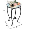 Mosaic Accent Table, 14" Round Side Table,End Table, Plant Stand Decor for Patio Porch Beach Theme Balcony Back Deck Pool Indoor Outdoor Coffee - 3 of 4