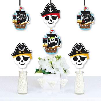 Pirate Party Decorations Red Striped Cartoon Skull Pirate Ship DIY