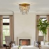 ALOADECOR 5-Light 20" Contemporary and Glam Antique Gold Rain Drop Crystal Flush Mount - 2 of 4