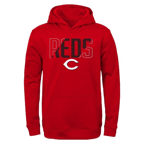 MLB Cincinnati Reds Boys' Line Drive Poly Hooded Sweatshirt - image 1 of 1