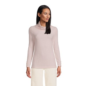 Lands' End Women's Long Sleeve Wide Rib Turtleneck - 1 of 3