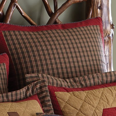 Garnet Red and Navy Cotton Euro Sham