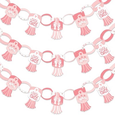 Big Dot of Happiness Tutu Cute Ballerina - 90 Chain Links & 30 Paper Tassels Decor Kit - Birthday Party or Baby Shower Paper Chains Garland - 21 feet