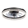 Airsurfer 20" Color-Changing LED Flush Mount Ceiling Fan in Matte Black with Blue-Gray Blades and Remote, Enclosed Cage Design - 3 of 4