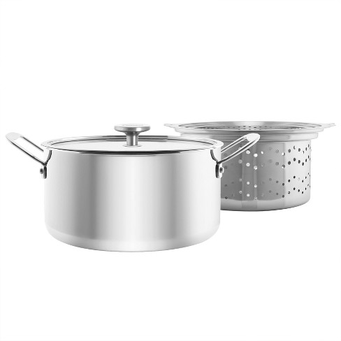 Chantal Induction 21 Steel 6 Quart Casserole with Glass Lid