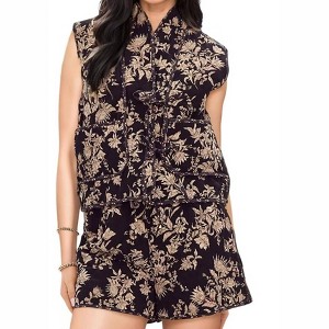 Women's Maxine Floral Print Quilted Vest & Short Set - entro - 1 of 4