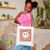 Simply Sage Market Teacher Smiley Face Wavy Canvas Tote - One Size Natural - Natural - 4 of 4