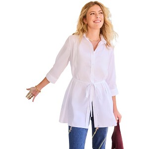 Woman Within Perfect Pocket Long Shirt - 1 of 3