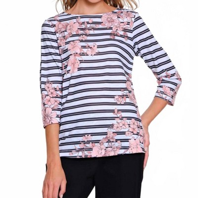 Women's 3/4 Sleeve Bateau Side Top - Multiples