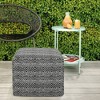 Flora Square Woven PET Polyester Pouf Gray/Black - WyndenHall: Upholstered, No Assembly, 250lb Capacity - 2 of 4
