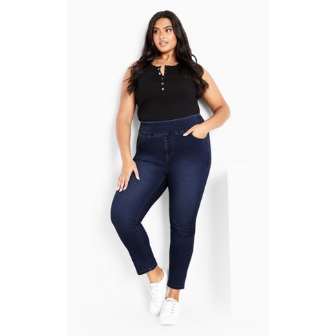 Avenue  Women's Plus Size Jada Pull On Jean - Dark Wash - 32w : Target