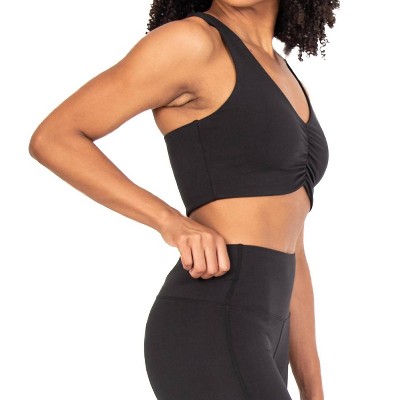 Women's Recycled Polyester Shirred Front Racerback Sports Bra - Body Wrappers