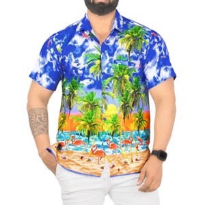 HAPPY BAY Mens Hawaiian Short Sleeve Button Down Shirt Men's Vacation Shirts Summer Beach Casual Tropical Shirts for Men Funny - 1 of 4