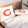Deny Designs Standard April Lane Art Block Red Monogram G Microfiber Printed Pillow Sham - 2 of 3