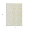 Yellow And Ivory Geometric Washable Indoor Outdoor Area Rug - 3 of 4