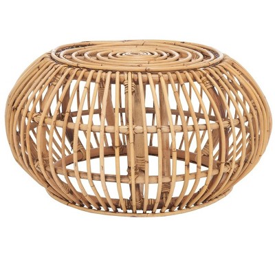 Jacynda Round Ottoman - Honey Brwn Wash - Safavieh