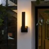 LLHZSY 1-LIght Matte Black Integrated LED Outdoor Wall Light Fixture - 15.3/5"- 3000K Warm Light, IP54 Waterproof - 2 of 4