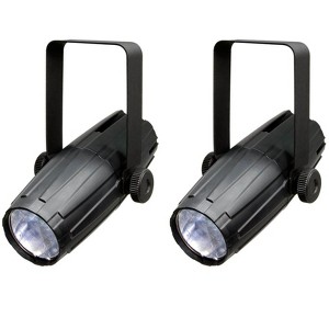 (2) CHAUVET LED PINSPOT 2 High-Power 3W DJ Mirror Ball Spotlights w/RGB Gels - 1 of 4