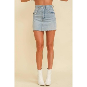 Women's PEARL POCKET DETAIL DENIM SKIRT - Cloud Ten - 1 of 4