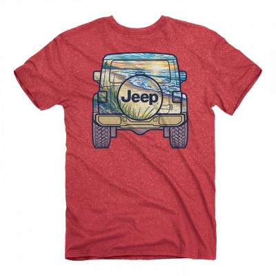Mens Jeep Back to the Beach Front and Back Print T-Shirt