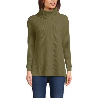 Lands' End Women's Long Sleeve Waffle Cowl Neck Tunic