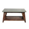Alaterre Furniture Brookside Entryway Bench Concrete Coated Top and Wood Light Gray/Brown: Modern Industrial Design, Hardwood Frame, 300lb Capacity - 2 of 4